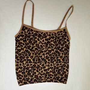 Anthropologie Tan and Black Leopard Cami